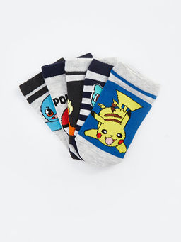 Pokemon Desenli Erkek ?ocuk Patik ?orap 5li
