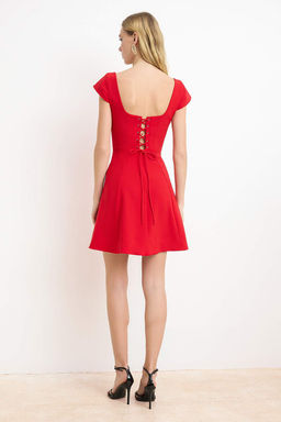 Siyah Mini S?rt Baglama Detayl? Dokuma Elbise TWOSS26EL00116 - Trendyolmilla фото 8