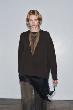 100% WOOL OVERSIZE SWEATER - Zara фото 2