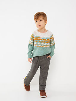 Beli Lastikli Desenli Erkek Bebek Pantolon