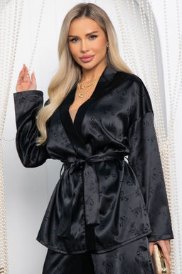 Костюм атласный Сайонара (черный) К14363-14М