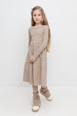 Crockid _ КР 5893/бежевый,гусиная лапка к509 платье для дев  фото 5