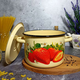 Кастрюля 4,5л 1с17/с крем. Клубника садовая