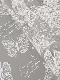 Плёнка для цветов «Бабочки», прозрачная/белая, 0.7×7.6 м, 40 мкм, 200 г