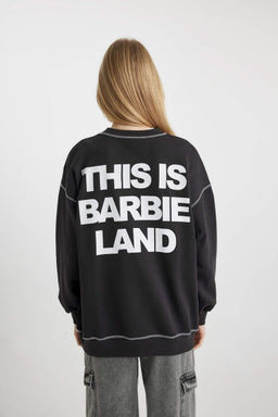 Толстый свитшот Cool Barbie Oversize с круглым вырезом - Defacto фото 6