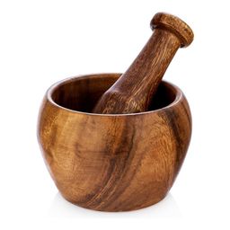 Ступка с пестиком деревянная Walmer Organic, 13 см, цвет темное дерево