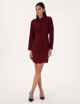 Bordo Regular Fit Dokuma Elbise - Pierre cardin фото 3