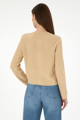 Женский трикотажный кардиган песочного цвета Неожиданная скидка в корзине - U.s. polo assn фото 5