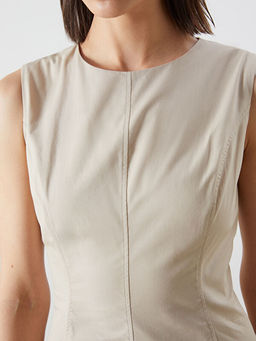 Bisiklet Yaka Poplin Belden Oturtmal? Elbise