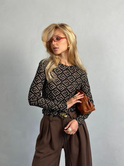 Лонгслив #КТ5930-8, чёрный,бежевый - Dommod фото 11