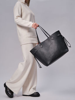 Сумка кожаная шоппер Deboro 30890 черная