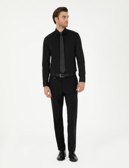 Siyah Ex. Slim Fit Uzun Kollu Basic G_mlek