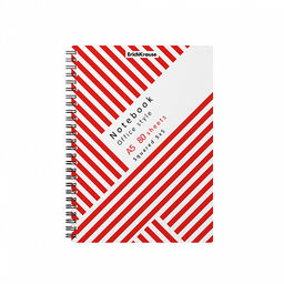 Цена за 4 шт. Тетрадь общая с пластиковой обложкой на спирали ErichKrause Red Concept, А5, 80 листов, клетка