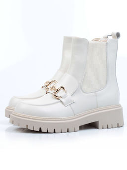 01-5273-2 WHITE Ботинки демисезонные женские (натуральная кожа, байка)