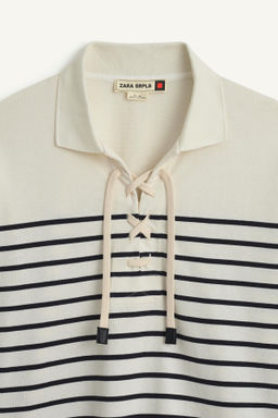 STRPPD TSHRT CRDS / Blanco / Marino - Zara фото 7