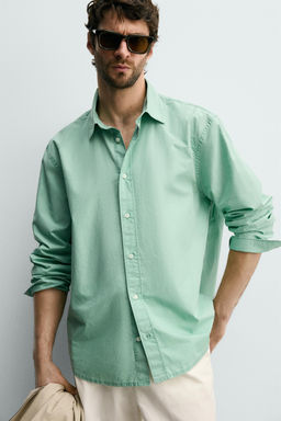 CAMISA LAVADA REGULAR FIT / verde lavado