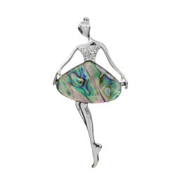 Брошь-подвеска "Балерина" со вставкой из гелиотиса