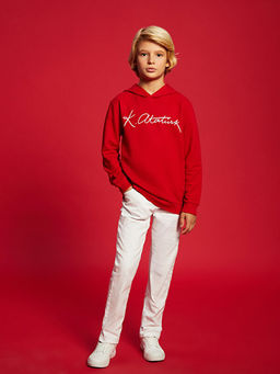 Kap??onlu Atat?rk ?mza Bask?l? Erkek ?ocuk Sweatshirt