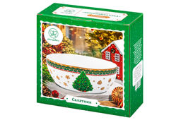 Салатник 1,7 л 20*20*7,5 см Новогодняя елка зеленый узор, фарфор NEW BONE CHINA - Elan gallery фото 13