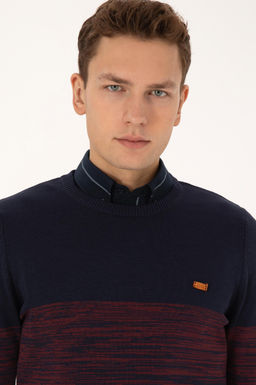 Erkek Slim Fit Bisiklet Yaka Lacivert Kazak - U.s. polo assn фото 2