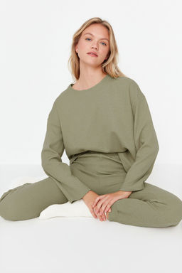 Trendyolmilla Lacivert Waffle Kumas Orme Pijama Tak?m? THMAW23PT00021  фото 19