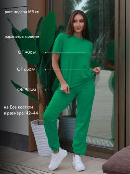 Костюм женский (футболка+брюки)_9010/зеленый - Ihomelux фото 23