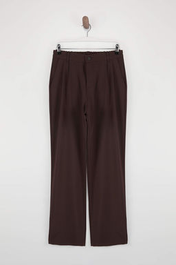 Kahverengi Pileli Beli Lastikli Utu Izli Baggy Erkek Pantolon TMNSS26PL00025 - Trendyolmilla фото 3