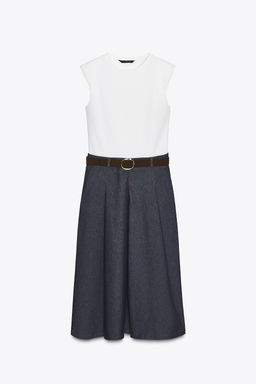 CONTRAST DRESS WITH BELT - Zara фото 5