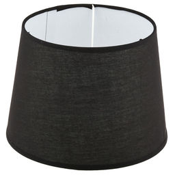 Светильник настольный "Гита" д22см, h33,5см, абажур текстильный д22см, h16,5см, цвет - черный, основание керамическое д15см, h22,7см, глянцевая глазурь, кракле, цвет - серый (Китай)