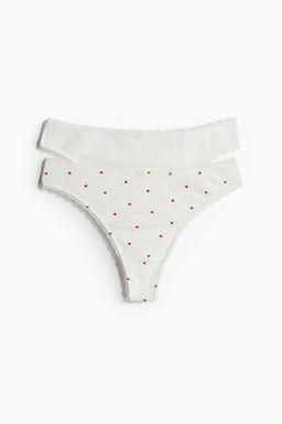 Pack de 2 bragas thong en pointelle