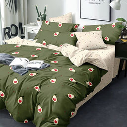 КПБ Поплин Эксклюзив (молния) - Адрис 2 сп. с Евро простыней (на молнии с нав.70х70)