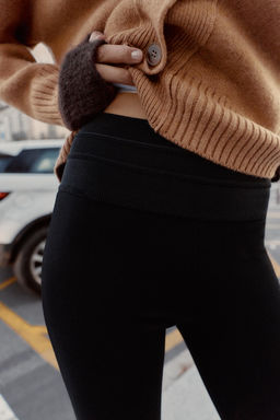 HIGH-WAIST SLIM FIT TROUSERS WITH ZIPPED HEM - Zara фото 6