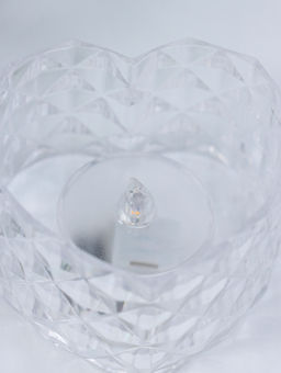 Цена за 2 шт. Светодиодная свеча LED - ночник RISALUX «В сердце», от батареек 3×LR1130, прозрачный, 6.7×6.5×3.8 см