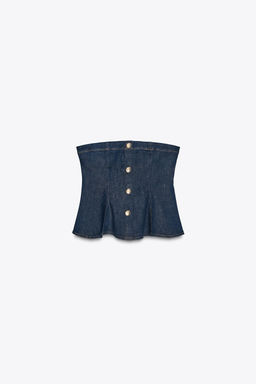 Z1975 DENIM PEPLUM TOP - Zara фото 5