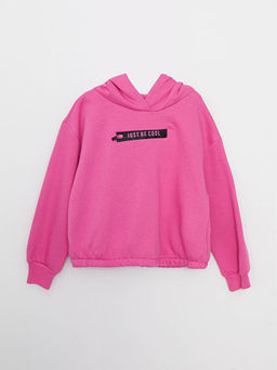 Kap??onlu Bask?l? Uzun Kollu K?z ?ocuk Sweatshirt ve E?ofman Alt? - Waikiki фото 2