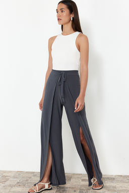 TRENDYOLMILLA Antrasit Baglama Detayl? Y?rtmacl? Esnek Pantolon TWOSS24PL00135 фото 3