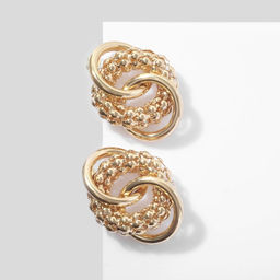 Серьги металл «Конго-кольца», цвет золото