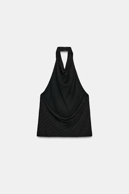 METALLIC THREAD HALTER TOP - Zara фото 8