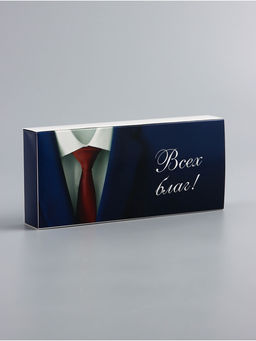 Цена за 3 шт. Коробка складная для 10 конфет без окна Настоящему мужчине, 9.8?22?3.5 см