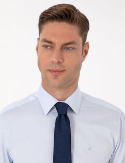 A__k Mavi Slim Fit Uzun Kollu Basic G_mlek