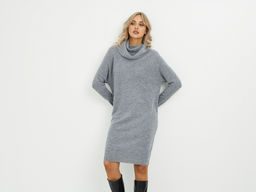 платье серое из шерсти с объемным воротом - Glenfield фото 10