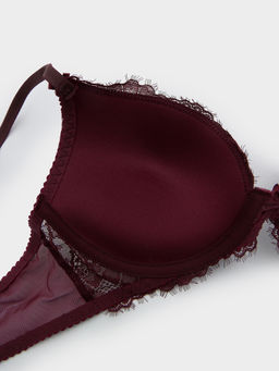 Бюстгальтер женский Mark Formelle пуш-ап кружевной бордовый  фото 7