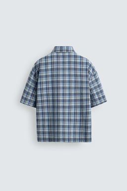 CAMISA BOXY FIT CUADROS / Azul - Zara фото 8