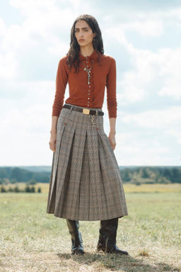 LIMITED EDITION CHECK BOX PLEAT SKIRT