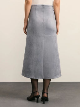 Юбка миди из искусственной замши / Zarina  фото 4