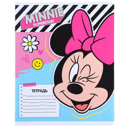 Цена за 10 шт. Тетрадь 12 листов, 5 видов МИКС, линейка, мелованная бумага, Минни Маус - Disney фото 10