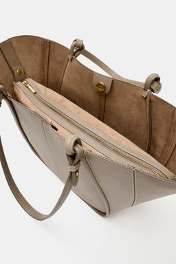 BOLSO SHOPPER DETALLE ASAS / Gris Topo - Zara фото 4