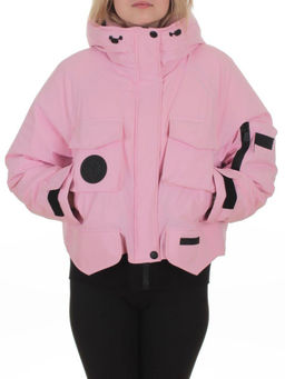 H24-280 PINK Куртка пуховая женская (белый утиный пух)