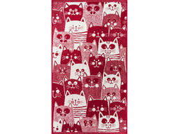 Полотенце махровое 6с103.412ж1 Мир котов (бордо) 50х90см
