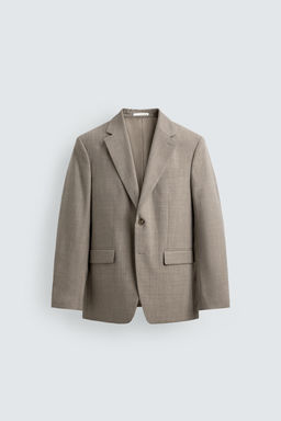 BLAZER TRAJE CONFORT CON LANA / Gris / Beige - Zara фото 6
